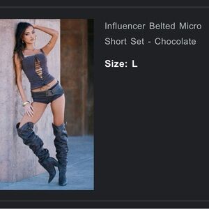 Fashion Nova Brown Belted Set